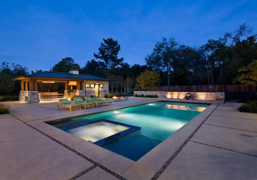 Pool with feature wall 01